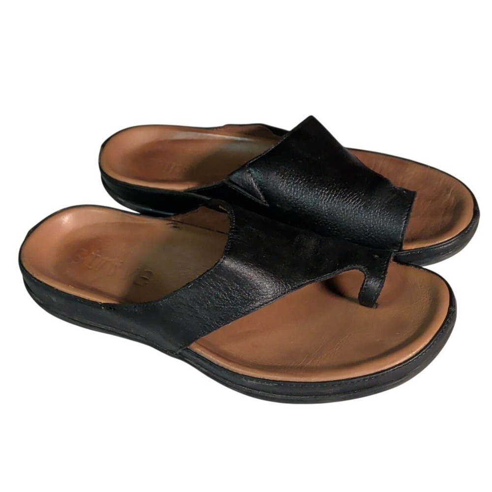 Strive Capri II Sandals Womens Size 8 Orthotic Arch Support Black Leather Boho